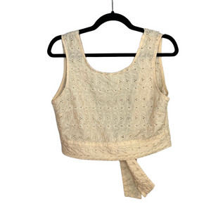 L.A. Hearts Eyelet Tie-Back Crop Top – Size Large